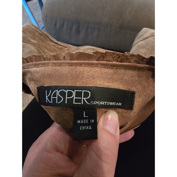 Brown 100% leather jacket Kasper Bramd Women's size large - Picture 8 of 10